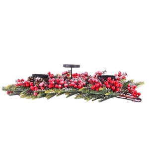Candelabro Triple Verde-Rojo