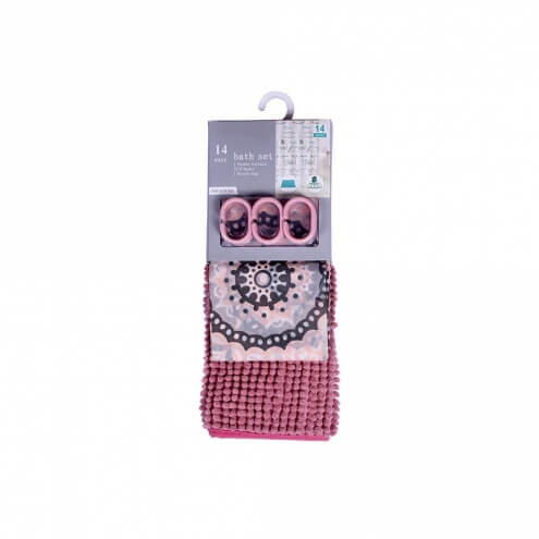 Set Cortina Baño Pinky