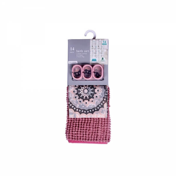 Set Cortina Baño Pinky