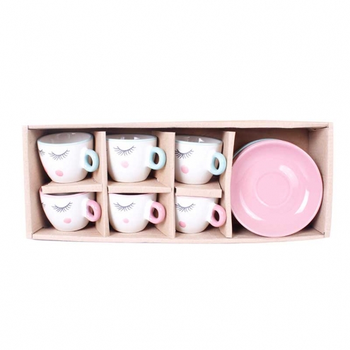 Juego 6 Tazas Café Eyes