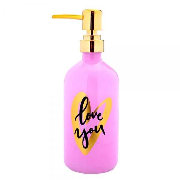 Dispensador Jabón Love You Rosado