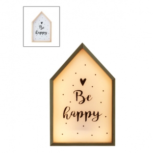 Cuadro Be Happy con Luz