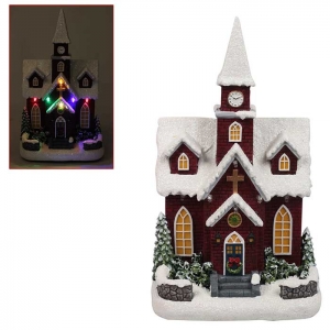 Iglesia Navideña con Luz