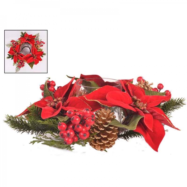 Portavela Poinsettia Roja