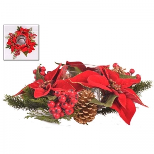 Portavela Poinsettia Roja
