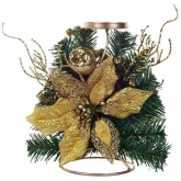 Portavela Poinsettia Dorada