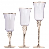 Set 3 Copones Portavela Gold