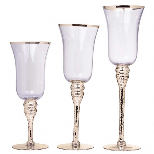 Set 3 Copones Portavela Gold