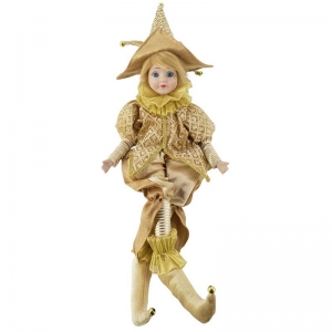 Figura Arlequín con Música Dorado
