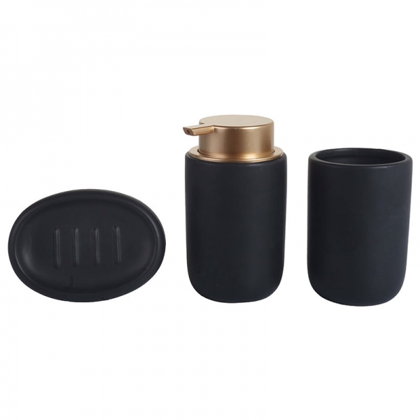 Juego Baño Black Gold