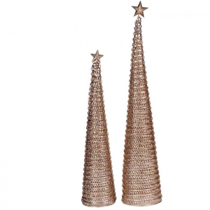 Set 2 Arboles Navidad Dorados