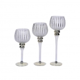 Set 3 Portavela Líneas Doradas