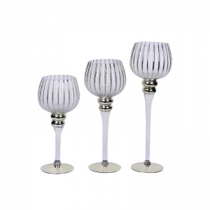 Set 3 Portavela Líneas Doradas