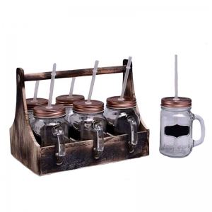 Set Vasos Cobre Con Canasto