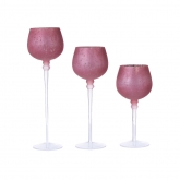 Set 3 Copones Portavela Deep Pink