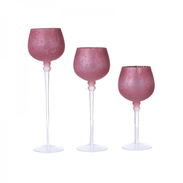 Set 3 Copones Portavela Deep Pink