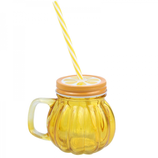 Vaso con Tapa Naranja