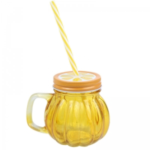 Vaso con Tapa Naranja